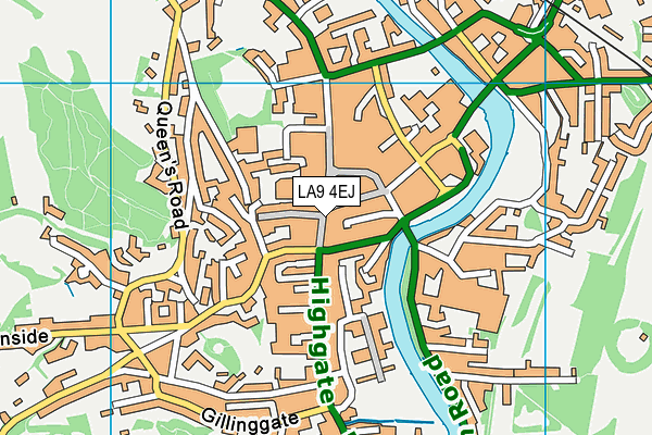 LA9 4EJ map - OS VectorMap District (Ordnance Survey)