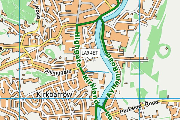 LA9 4ET map - OS VectorMap District (Ordnance Survey)