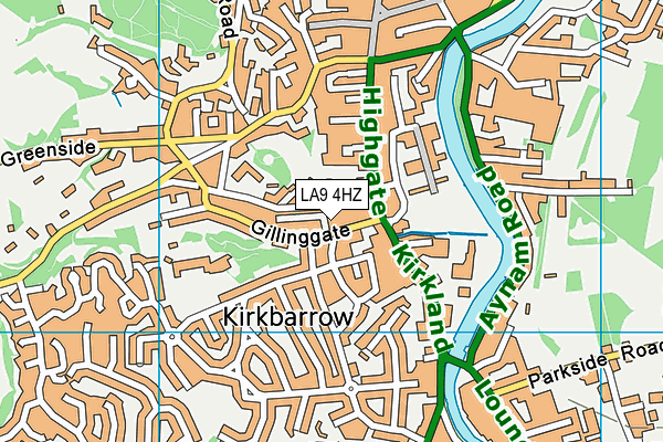 LA9 4HZ map - OS VectorMap District (Ordnance Survey)