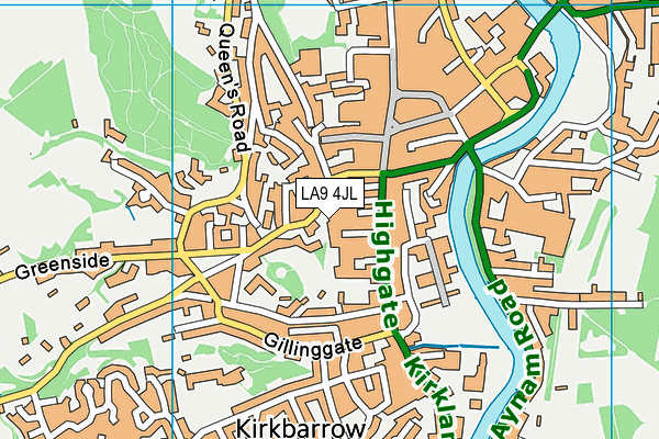 LA9 4JL map - OS VectorMap District (Ordnance Survey)