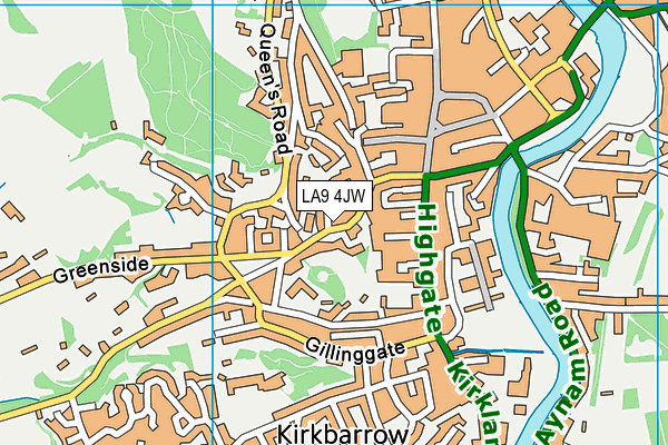 LA9 4JW map - OS VectorMap District (Ordnance Survey)