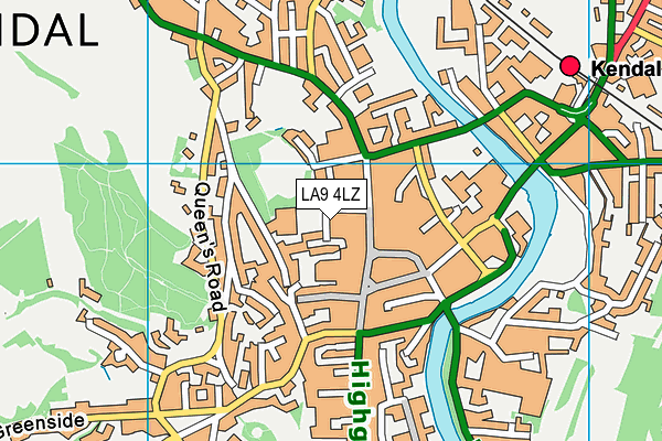 LA9 4LZ map - OS VectorMap District (Ordnance Survey)