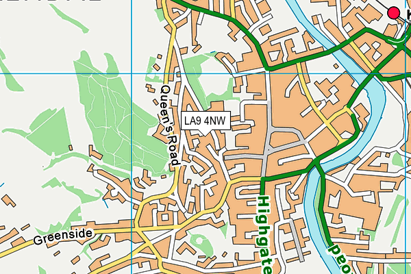 LA9 4NW map - OS VectorMap District (Ordnance Survey)