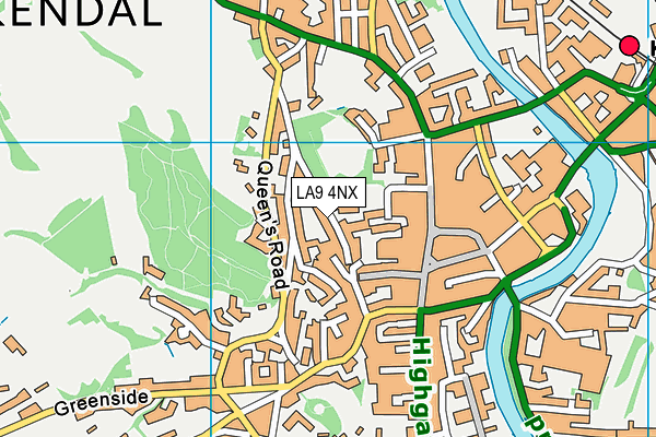 LA9 4NX map - OS VectorMap District (Ordnance Survey)