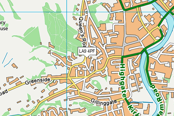 LA9 4PF map - OS VectorMap District (Ordnance Survey)