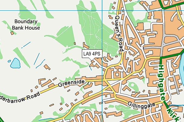 LA9 4PS map - OS VectorMap District (Ordnance Survey)