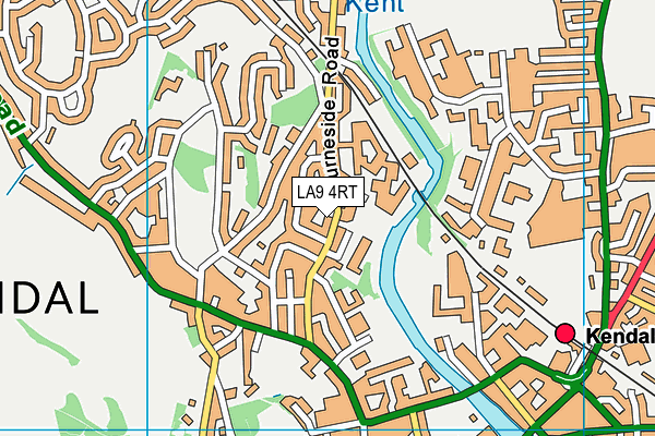 LA9 4RT map - OS VectorMap District (Ordnance Survey)