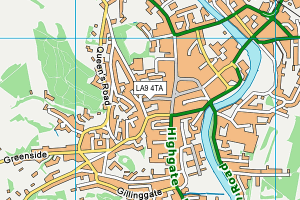 LA9 4TA map - OS VectorMap District (Ordnance Survey)