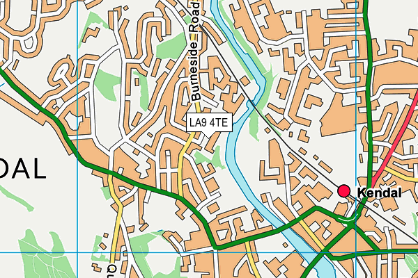 LA9 4TE map - OS VectorMap District (Ordnance Survey)