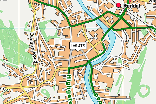 LA9 4TS map - OS VectorMap District (Ordnance Survey)