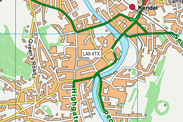 LA9 4TX map - OS VectorMap District (Ordnance Survey)