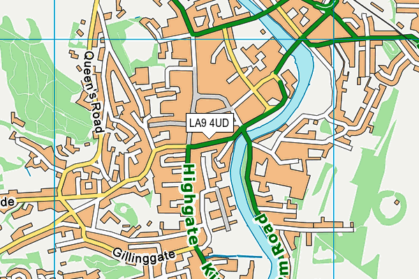 LA9 4UD map - OS VectorMap District (Ordnance Survey)