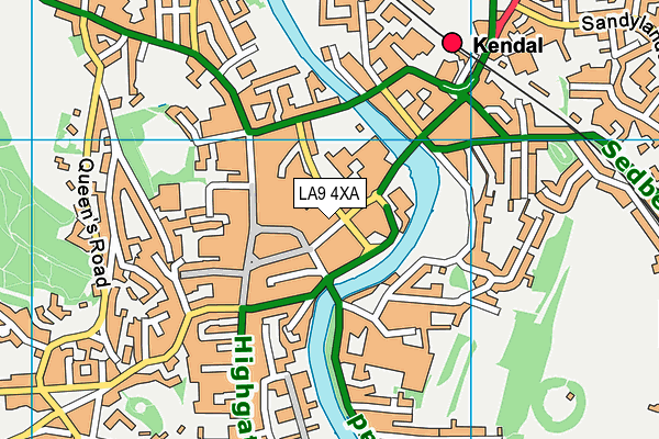 LA9 4XA map - OS VectorMap District (Ordnance Survey)