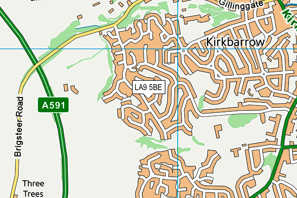 LA9 5BE map - OS VectorMap District (Ordnance Survey)