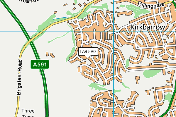 LA9 5BG map - OS VectorMap District (Ordnance Survey)