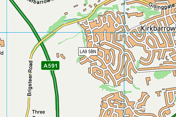 LA9 5BN map - OS VectorMap District (Ordnance Survey)