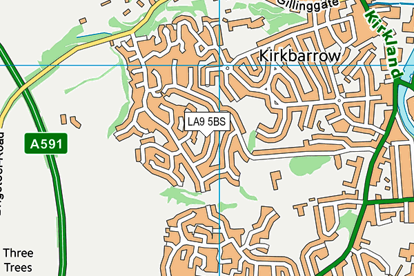 LA9 5BS map - OS VectorMap District (Ordnance Survey)