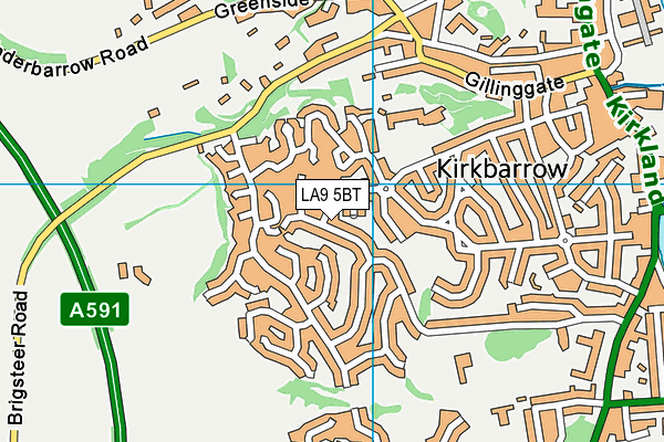 LA9 5BT map - OS VectorMap District (Ordnance Survey)