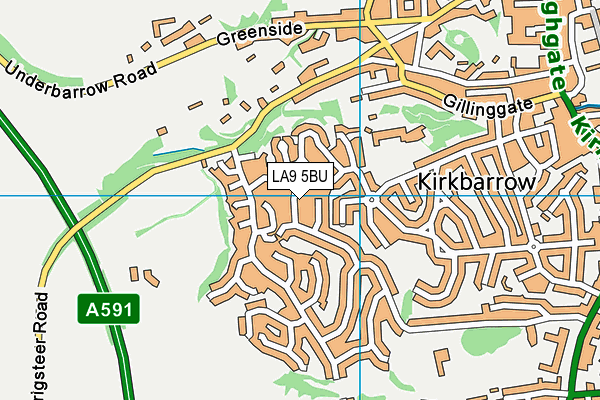 LA9 5BU map - OS VectorMap District (Ordnance Survey)