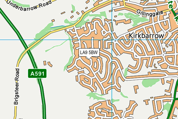 LA9 5BW map - OS VectorMap District (Ordnance Survey)
