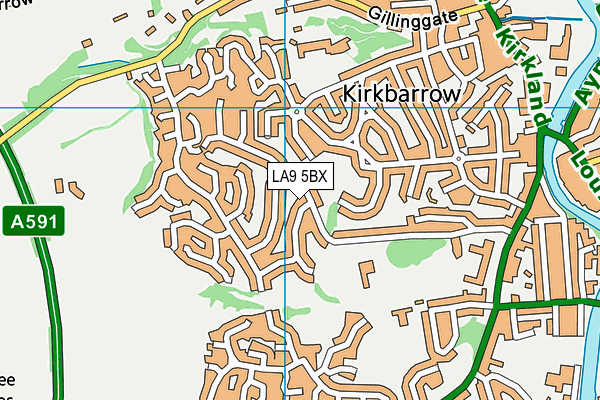 LA9 5BX map - OS VectorMap District (Ordnance Survey)