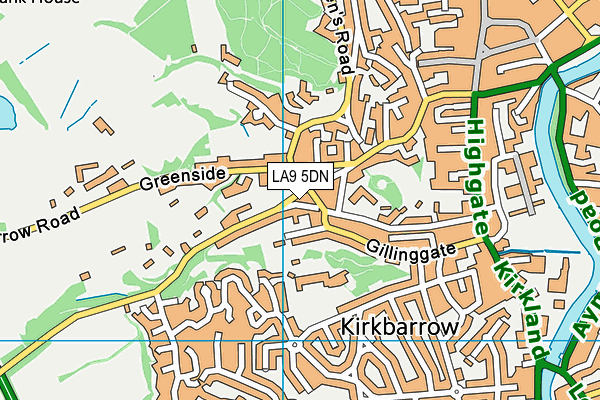 LA9 5DN map - OS VectorMap District (Ordnance Survey)