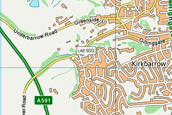 LA9 5DQ map - OS VectorMap District (Ordnance Survey)