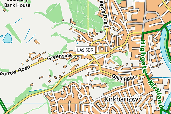 LA9 5DR map - OS VectorMap District (Ordnance Survey)
