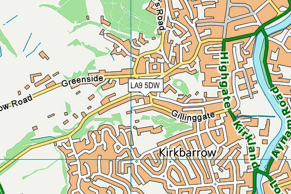 LA9 5DW map - OS VectorMap District (Ordnance Survey)