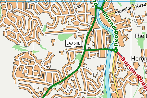 LA9 5HB map - OS VectorMap District (Ordnance Survey)