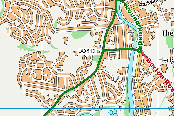 LA9 5HD map - OS VectorMap District (Ordnance Survey)