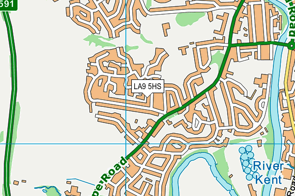LA9 5HS map - OS VectorMap District (Ordnance Survey)