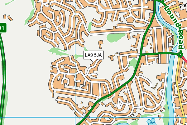 LA9 5JA map - OS VectorMap District (Ordnance Survey)