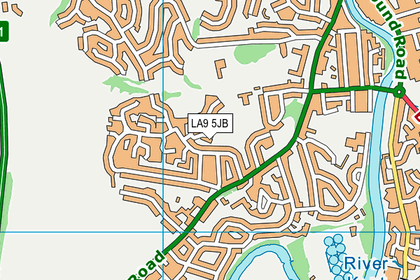 LA9 5JB map - OS VectorMap District (Ordnance Survey)