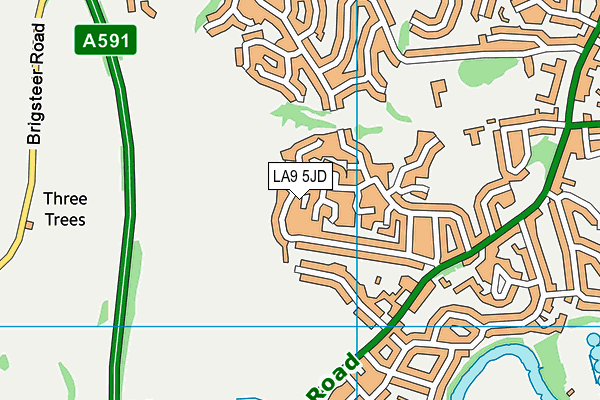 LA9 5JD map - OS VectorMap District (Ordnance Survey)