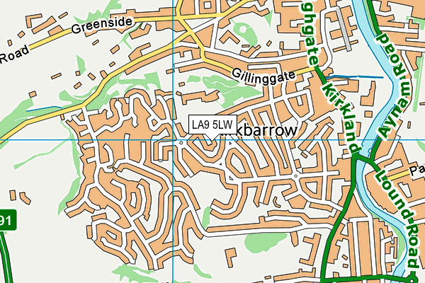 LA9 5LW map - OS VectorMap District (Ordnance Survey)