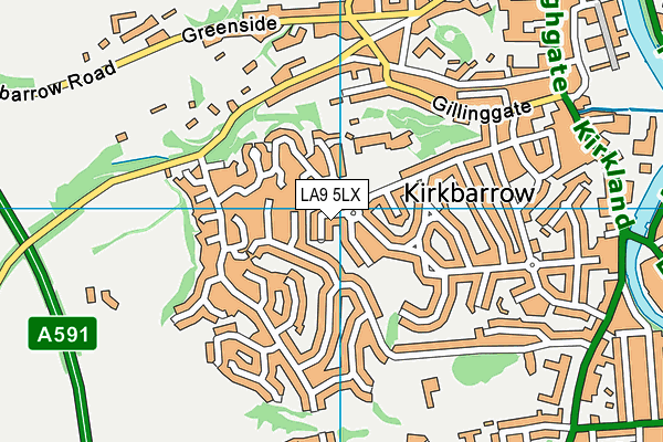 LA9 5LX map - OS VectorMap District (Ordnance Survey)