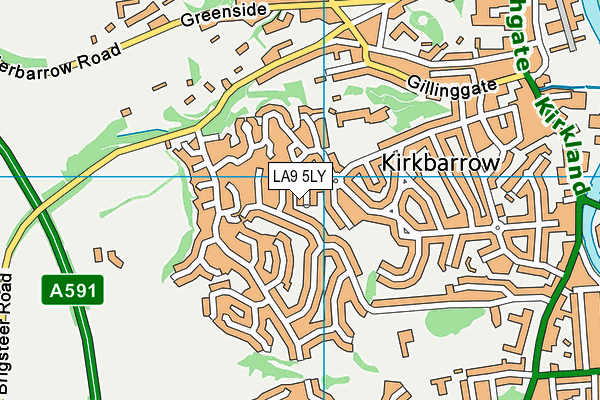 LA9 5LY map - OS VectorMap District (Ordnance Survey)