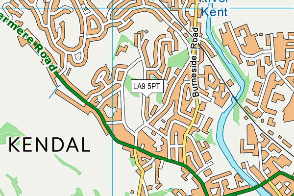 LA9 5PT map - OS VectorMap District (Ordnance Survey)