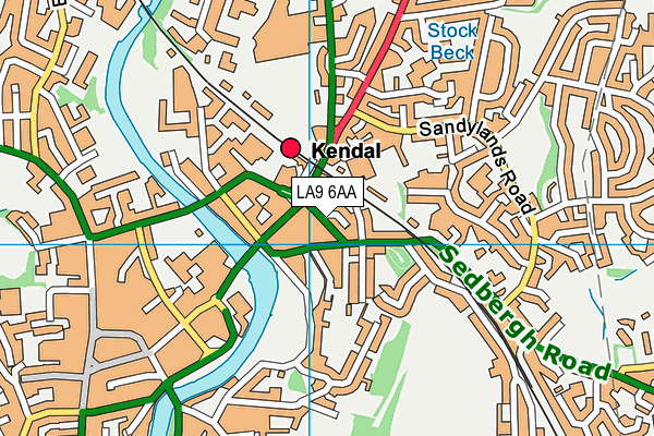 LA9 6AA map - OS VectorMap District (Ordnance Survey)