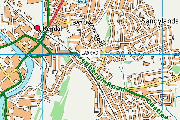LA9 6AD map - OS VectorMap District (Ordnance Survey)