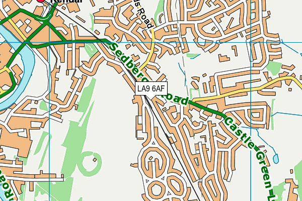 LA9 6AF map - OS VectorMap District (Ordnance Survey)