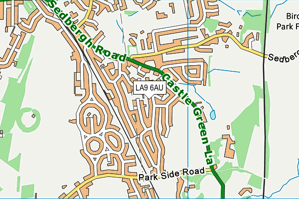 LA9 6AU map - OS VectorMap District (Ordnance Survey)