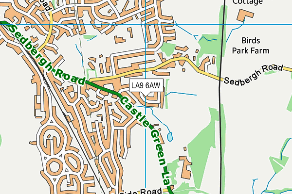 LA9 6AW map - OS VectorMap District (Ordnance Survey)