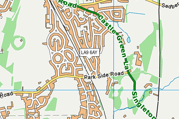 LA9 6AY map - OS VectorMap District (Ordnance Survey)