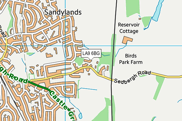 LA9 6BG map - OS VectorMap District (Ordnance Survey)