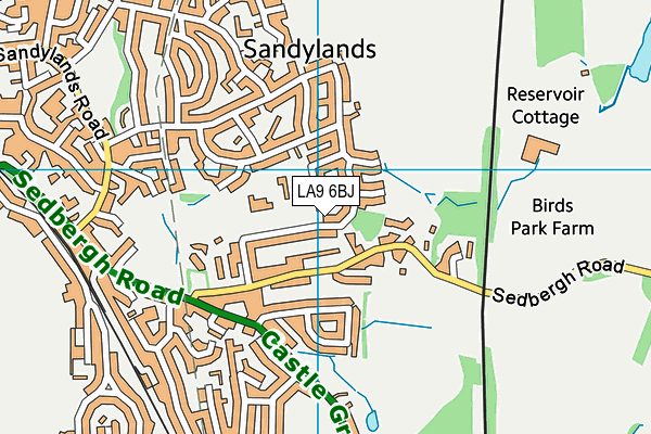 LA9 6BJ map - OS VectorMap District (Ordnance Survey)