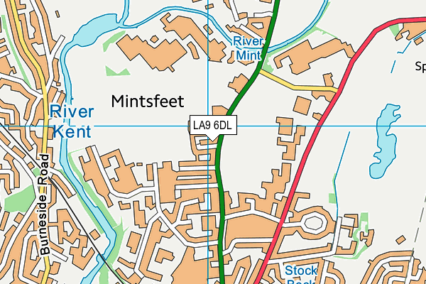 Kendal Millennium Playing Field map (LA9 6DL) - OS VectorMap District (Ordnance Survey)