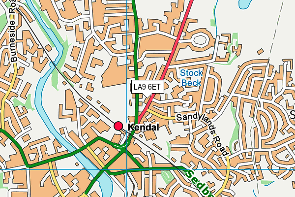 LA9 6ET map - OS VectorMap District (Ordnance Survey)