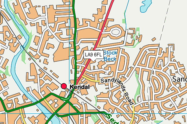 LA9 6FL map - OS VectorMap District (Ordnance Survey)